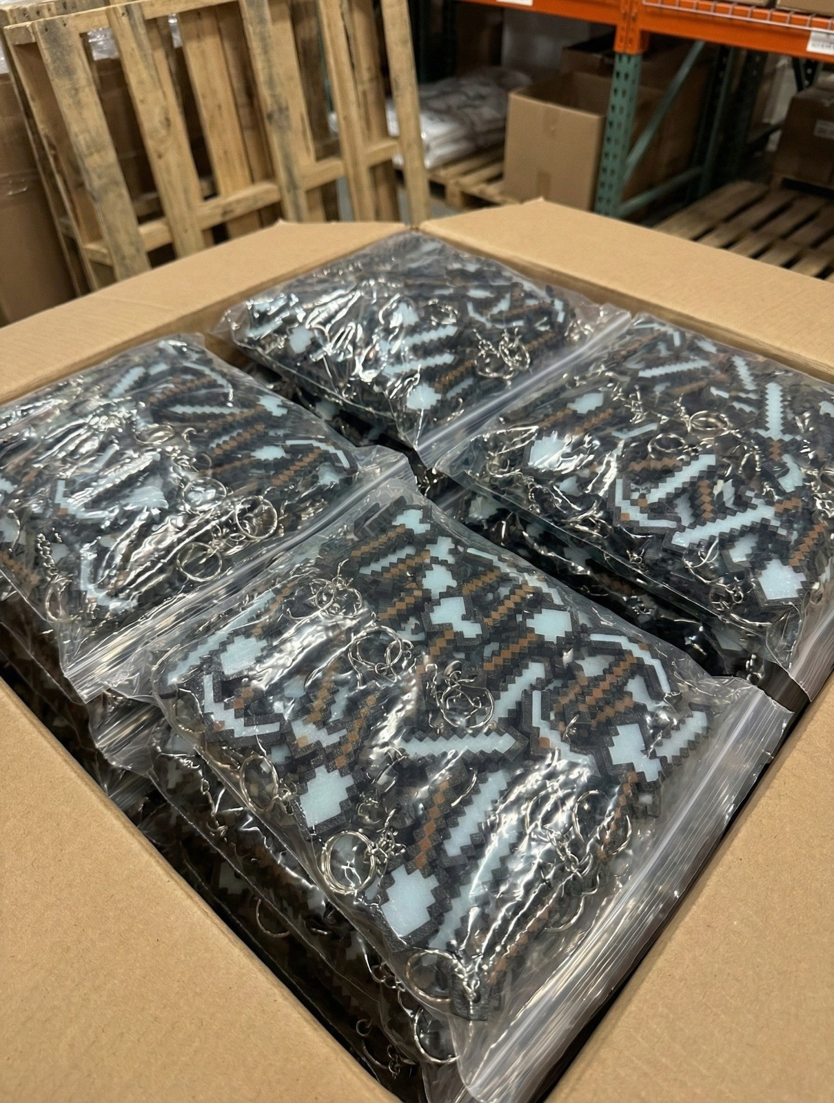 Minecraft Serisi 3D Piksel Ekipman Anahtarlık (Tekli Seçenek)