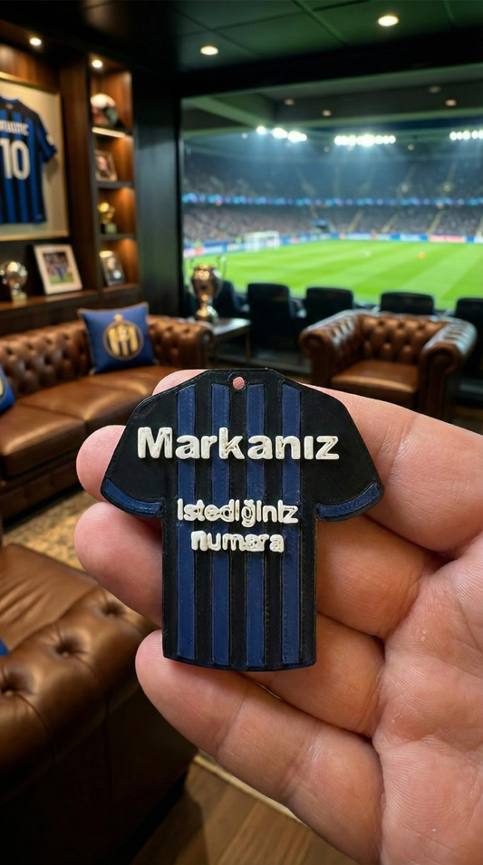 Spor Kulüpleri İçin Özel Tasarım Forma Anahtarlık (Numara ve İsim Baskılı)