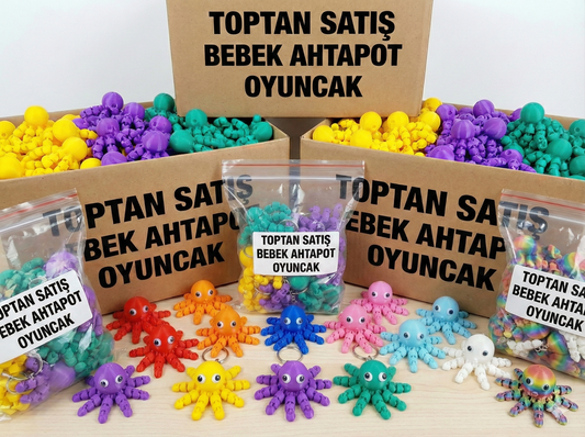Hareketli Mini Ahtapot Anahtarlik