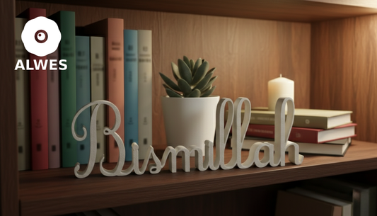 5 adet "Bismillah" Yazılı Dekoratif Obje
