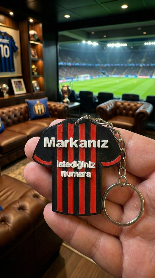 Spor Kulüpleri İçin Özel Tasarım Forma Anahtarlık (Numara ve İsim Baskılı)